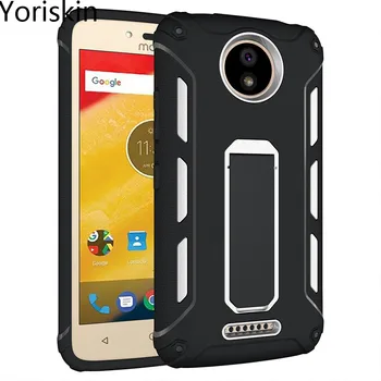 

Heavy Duty Armor Rugged Protective Dual Layer Anti-Drop Case For Motorola Moto C Smartphone Stand Case