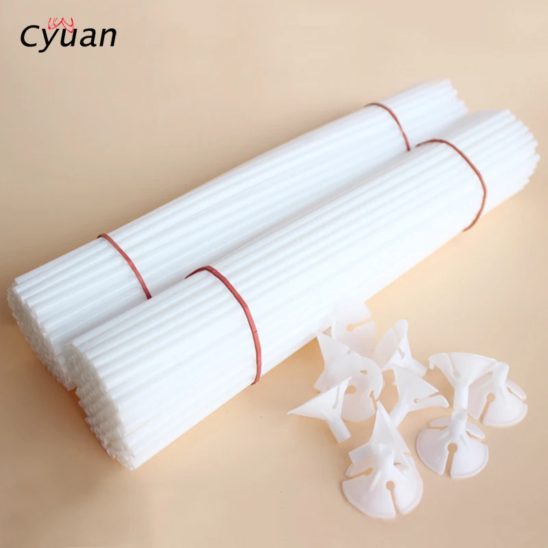 

Cyuan 30cm Latex Balloon Stick White PVC Balloons Holder Sticks with Clip Birthday Wedding Party Supplies Kids Party Decor