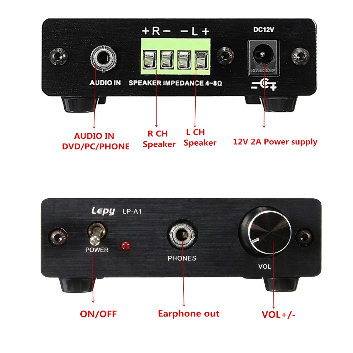 Lepy LP A1 LP A1 Hi Fi Stereo Audio Digital Headphones Amplifier 2 Channel Amp