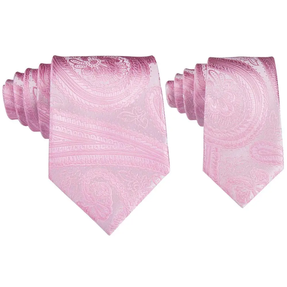 

FZ-1745 2018 Barry.Wang Men`s Tie Paisley Pink Father And Baby Children's Men Ties Necktie For Business Wedding Party