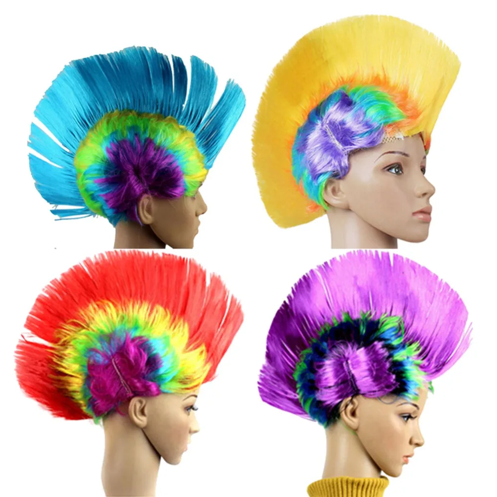 

1 Piece Halloween Decoration Unisex Wig Funny Rock Fancy Dress Party Costume Hair 4 Designs for your choice