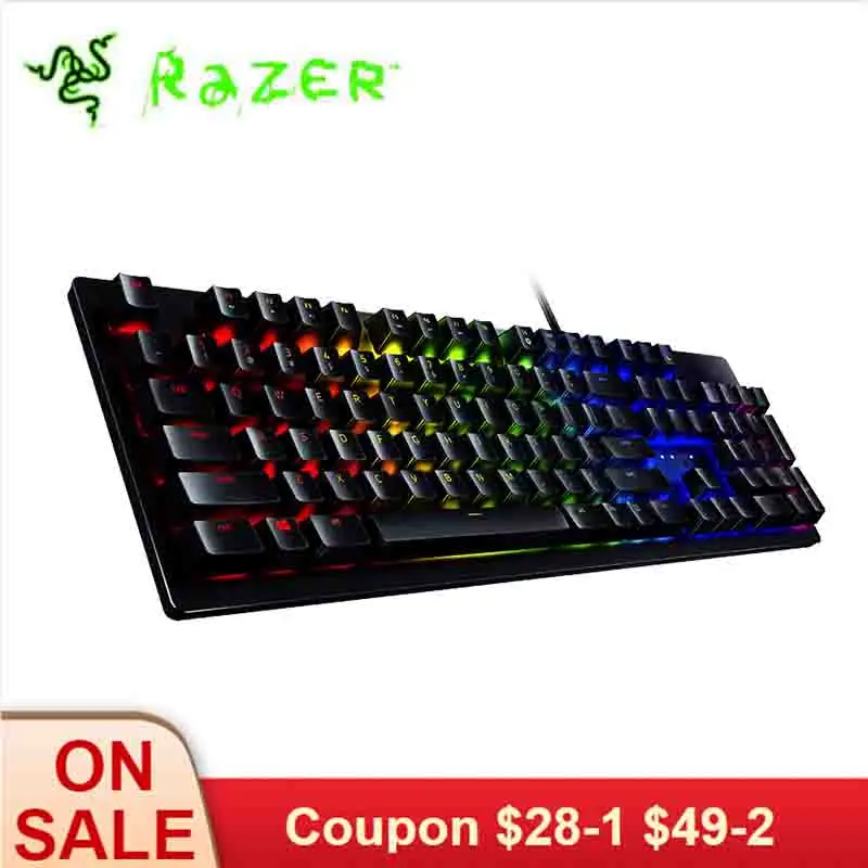 Проводная игровая клавиатура Razer Huntsman Механическая с RGB подсветкой тактильные