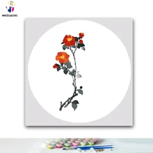DIY Раскрашивание картины по номерам с цветами камелии абрикосовый Цветок Орхидея Картина Рисунок Живопись по номерам оформлена дома