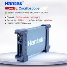 Hantek 6022BL PC USB осциллограф 2 канала 20 МГц полоса пропускания 48MSa/s частота дискретизации 16 каналов логический анализатор осциллограф зонд