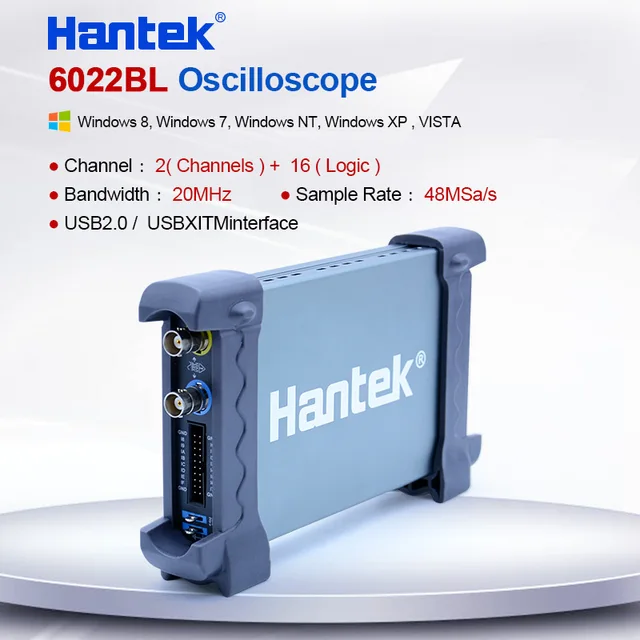 Special Offers Hantek 6022BL PC USB Oscilloscope 2 Channels 20MHz Bandwidth 48MSa/s Sample Rate 16 Channels Logic Analyzer Oscilloscope Probe