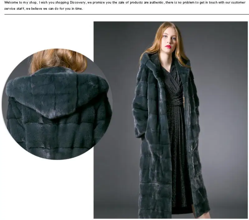 Импортное бархатное Норковое Пальто с капюшоном, женское длинное меховое пальто,, зима, новинка 684