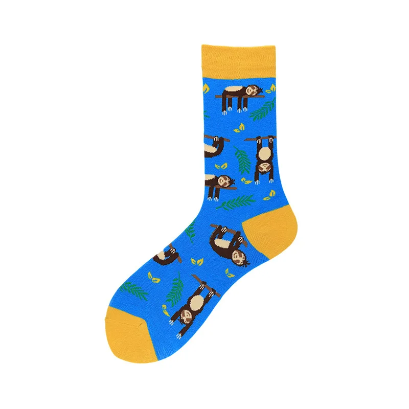 Забавные забавные красочные мужские носки с героями мультфильмов счастливые мужчины s пара обезьянка ракета Русалка Рыба морковь подарок