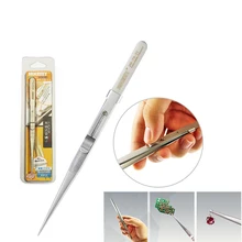 Регулируемый Пинцет Non-slip Нержавеющая сталь пинцет прямой острым кончиком с горкой замок плотно для инструментов для ремонта электроники