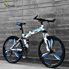 New Brand Mountain Bike Carbon Steel Frame Double cushioning 21 24 27 Speed 24 26 inch