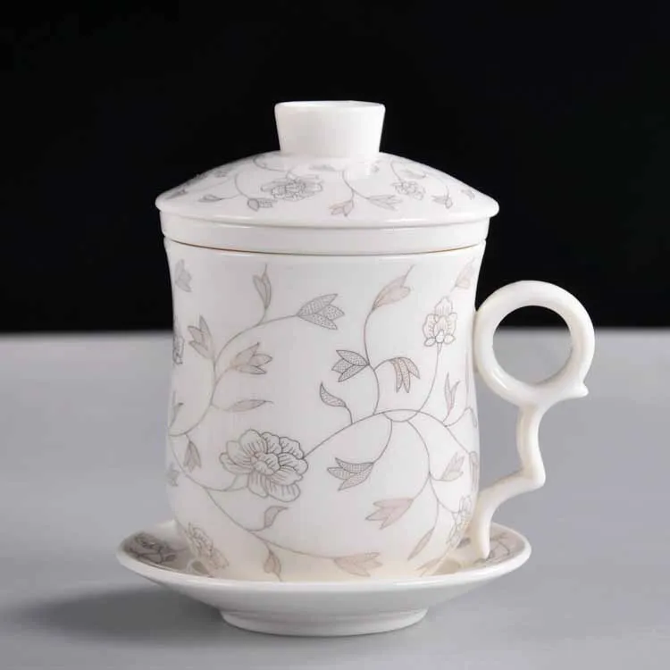 Наборы чашек, керамический фильтр, пояс, покрытие, для офиса, для встречи, личный, чайный фарфор, элегантная чайная чашка, Цзиндэчжэнь, чаша с драконом - Цвет: 16
