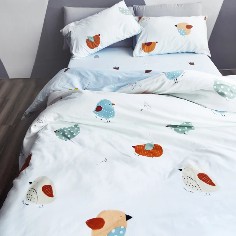 Cotton Chick Bedding Set bird Home Four Seasons bird Duvet Cover Twill
