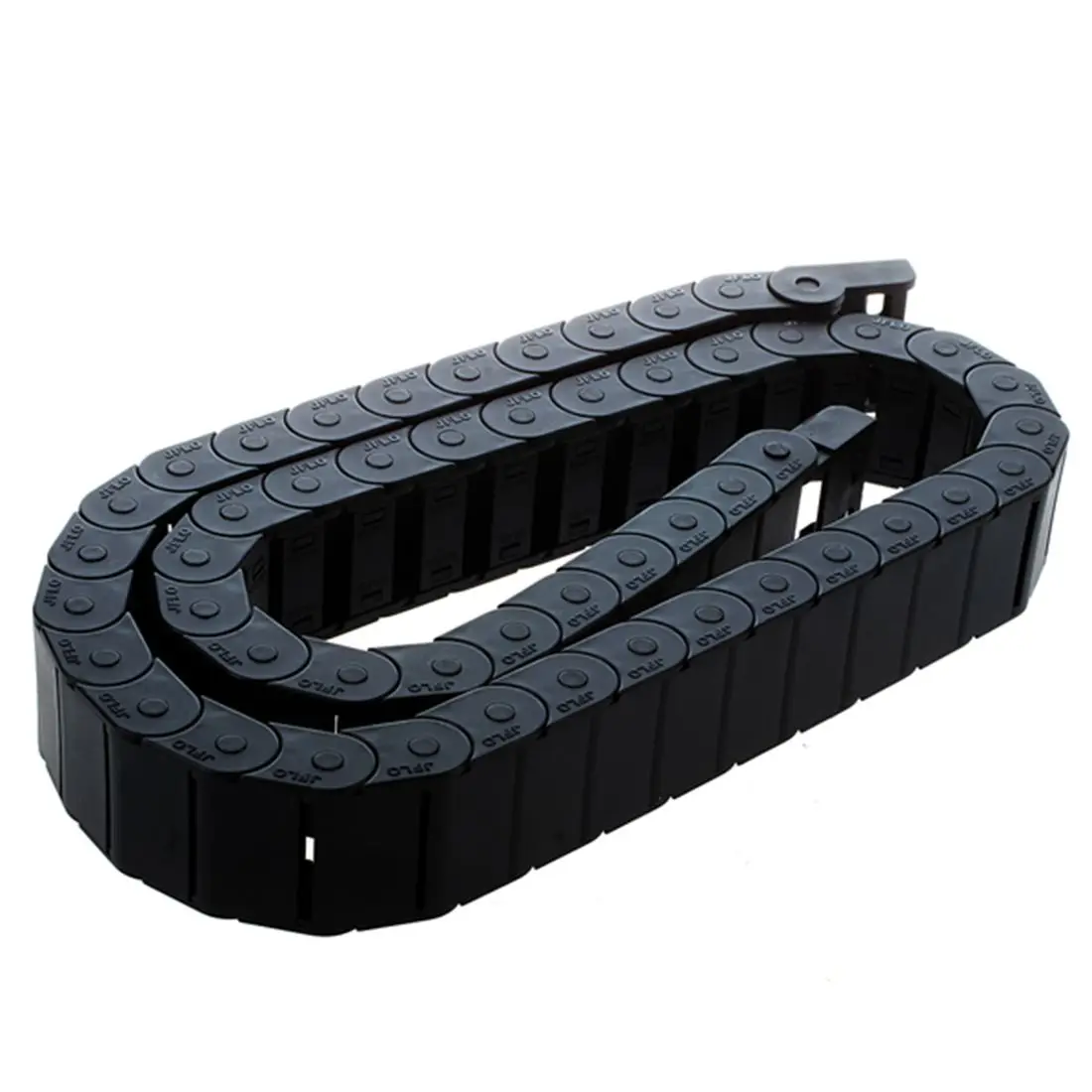 

JFLO 100cm R38 Semi Closed Black Long Nylon Cable Drag Chain Wire Carrier 15 x 30mm
