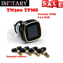 Portable Alarm Systems Security Wireless tire pressure monitor tpms system monitor 4 internal sensors For 4 wheels car free ship