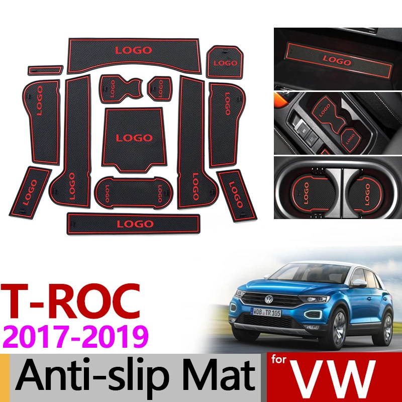Для VW T ROC противоскользящая резиновая чашка подушка для двери паз коврик Volkswagen TROC