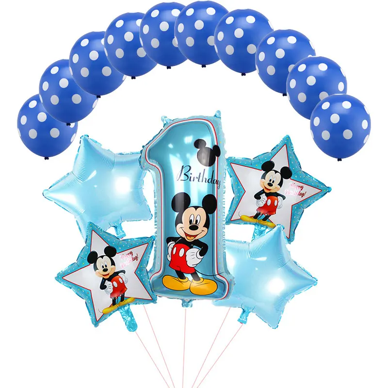 

15pcs Mickey Minnie Helium Balloons Star Heart Latex Globos Baby Shower Birthday Party Decor Supplies KidsToys