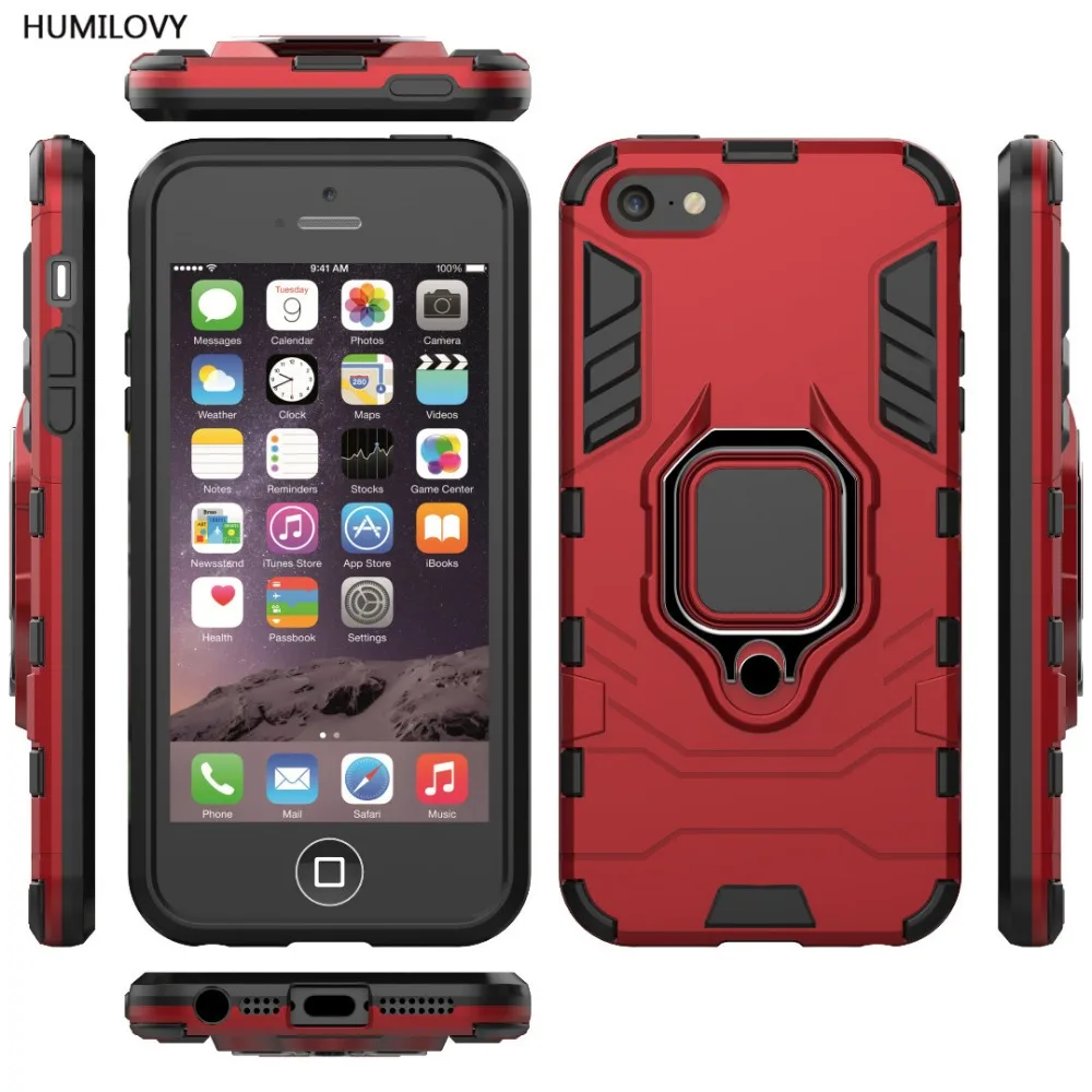 HUMILOVY 4 в 1 противоударный чехол для iPhone 6 7 8 Plus Магнитный Автомобильный держатель
