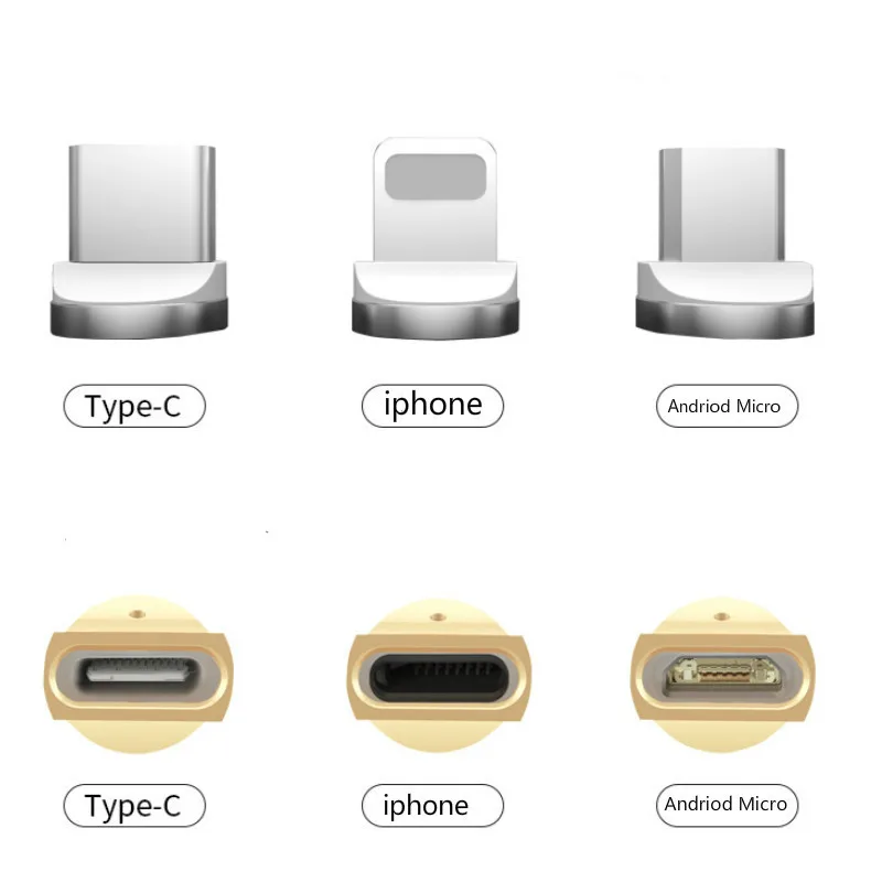 2 шт. в упаковке, магнитный кабель, адаптер, светодиодный светильник, разъем для передачи данных, micro usb адаптер IOS andriod type C adpater для iphone samsung