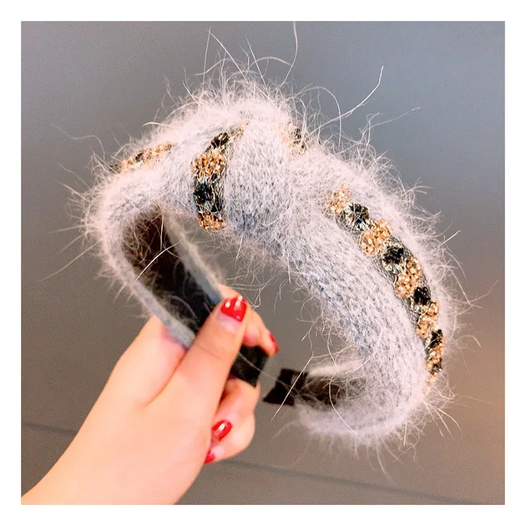 Корея высокое качество шерсть кристалл ретро повязки для волос изысканные аксессуары для волос повязка для волос банты Цветок Корона повязки для женщин - Цвет: 3