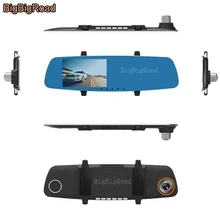 BigBigRoad for toyota previa Car DVR front camera rearview mirror video recorder dashcam 5 inch parking monitor car black box