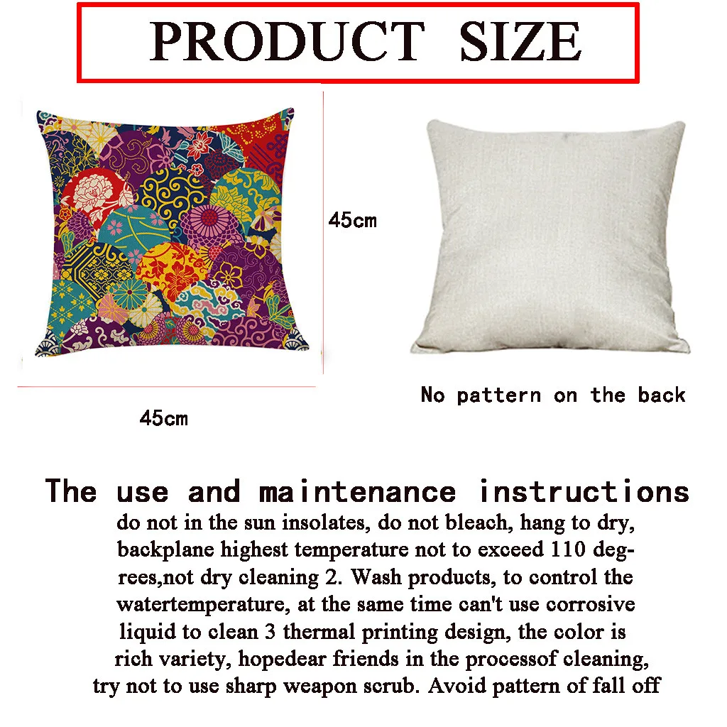 Ishowtienda Anese And Wind Flower Crane Element Cushion Cover Wind Flower Crane Element Cushion Cover