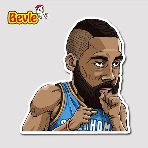 Bevle 9354 NBA Bastetball Super Star James Harden Waterproof Stickers Laptop Luggage Fridge Car Graffiti Cartoon