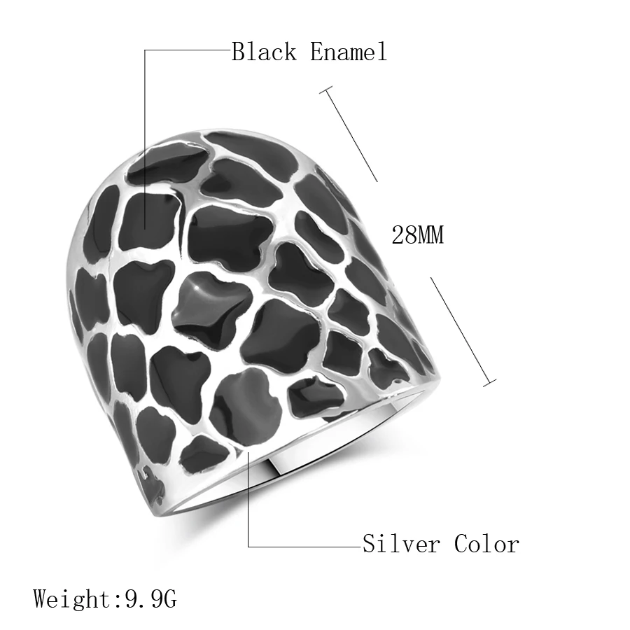 Kinel-Unique-Petal-Black-Enamel-Big-Ring-Fashion-Geometric-Pattern-Silver-Color-Punk-Rock-Women-Jewelry