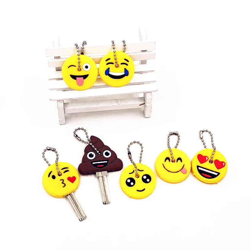 1 шт. милые Кепка с мультяшками смайлы для лица emoji брелоки силиконовые женские