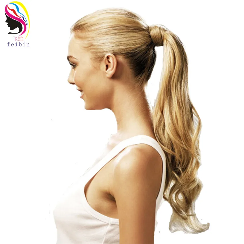 

Feibin Synthetic Tie on Ponytail Hair Extensions For Women Tail Hairpiece Long Natural Wave High Temperature 24inches B40
