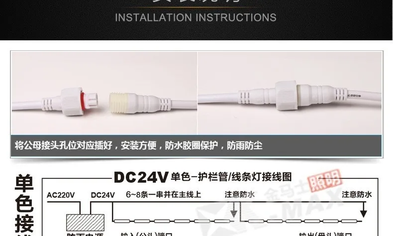 10 шт. Светодиодный линейный свет 1 м 0,5 DMX512 RGB теплый белый/белый DC24V открытый Водонепроницаемый цифровой монохромный DMX внешний Управление