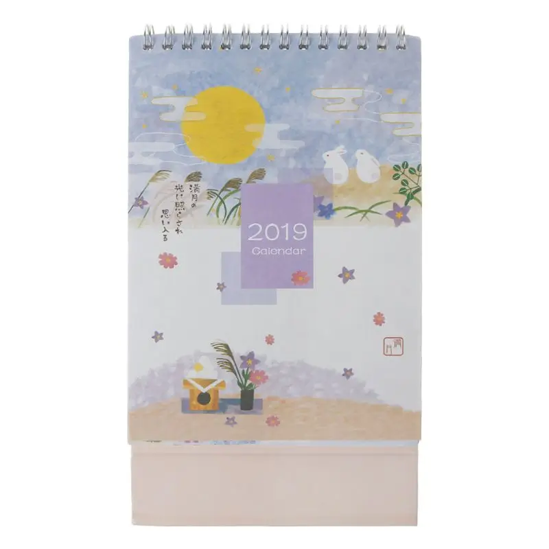 2019 новый японский Стиль 2019 устанавливаемый на стол рулонная бумага календарь с заметками ежедневно Таблица расписания планировщик