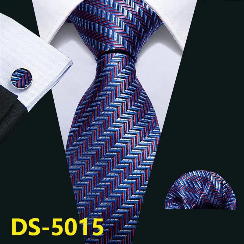 DS-5015 Мужской галстук, золотой, темно-синий, в полоску, шелк, галстук Barry. Wang, 3,4 дюймов, жаккардовые, вечерние, свадебные, тканые, модные, дизайнерские, галстук для мужчин, DS-5032 - Цвет: DS-5015