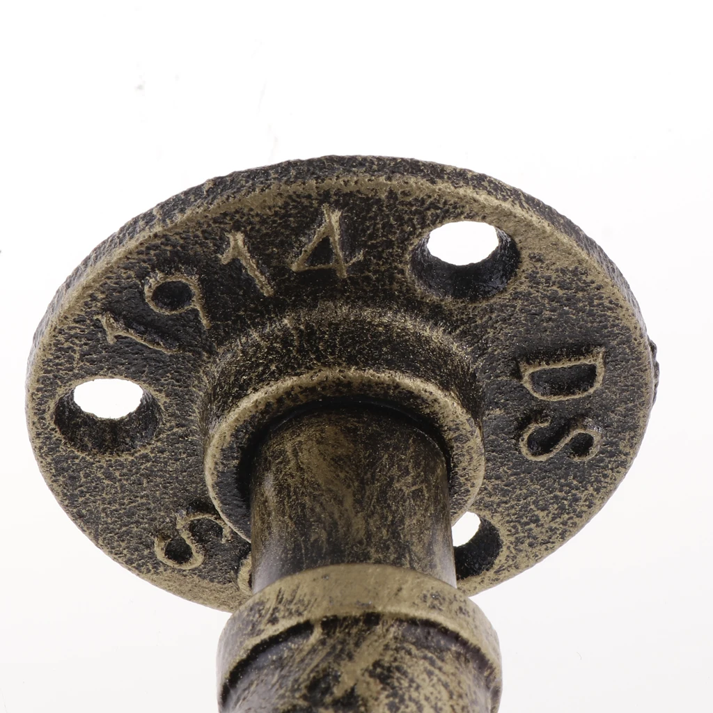 Home Decorative Industrial Iron Pipe Wall Mounted Coat Robe Hook Storage Hanger Rack Organizer