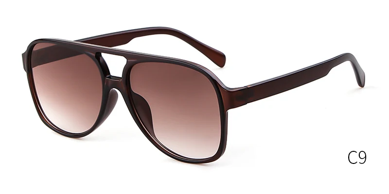 Who Cutie, негабаритные солнцезащитные очки-авиаторы для женщин, фирменный дизайн, черепаховая оправа, модные авиационные солнцезащитные очки, оттенки OM788 - Цвет линз: C9 Dark tea