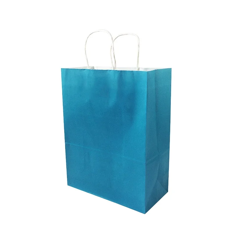 10 шт./партия многофункциональные крафт-бумажные пакеты с ручкой, подарочные вечерние, праздничные, перерабатываемые Упаковочные пакеты для покупок 33*25*12 см - Цвет: Небесно-голубой