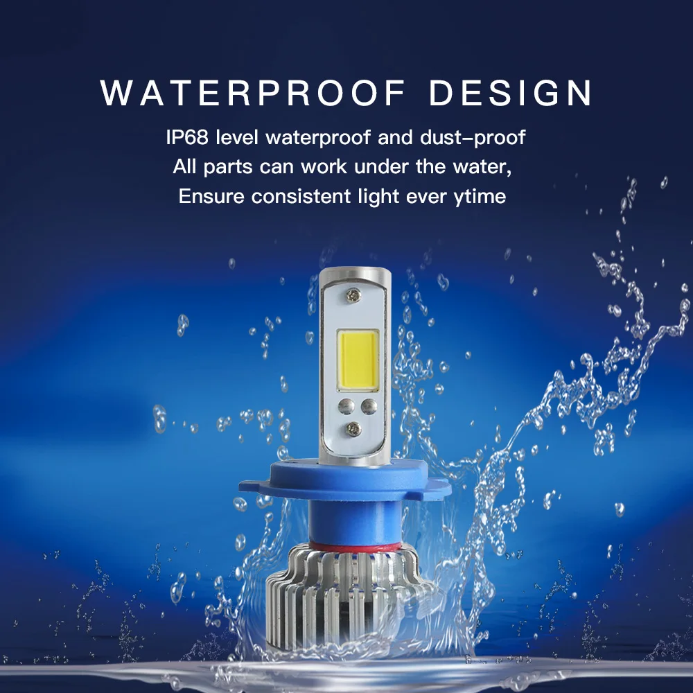 2 шт. H1 LED H4 H7 H3 H27 H8 HB4 HB3 9005 9006 881 лампы для автомобильных фар 50 Вт 8000LM Автомобильная