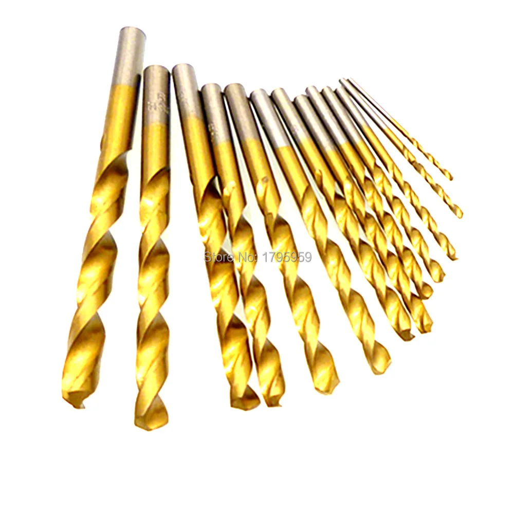 13pc Drill Bit 1.5mm to 6.5mm Metric Straight Shank Wood Drills Set High Speed Steel Twist Drill Bit Wood Metal Hole Cutter Tool