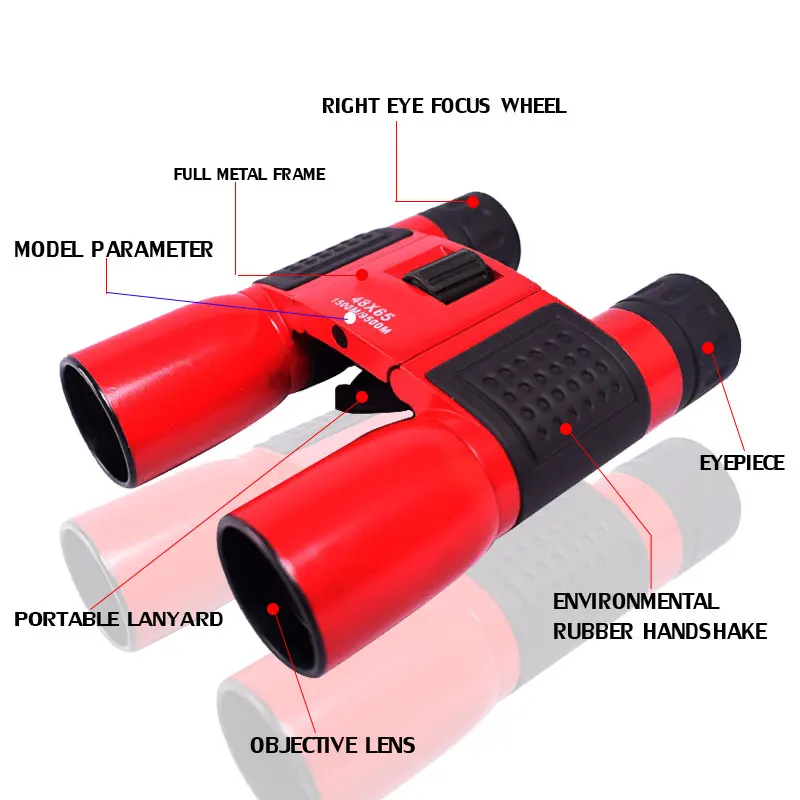 Hot 48x65 HD Binoculars HD MiNi Binocular Optical Zoom Mobile Telescope For Outdoor Observation Hunting Tools 