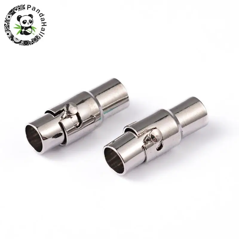 brass screw clasps, column, Metal, 15x5mm, hole 4mmin