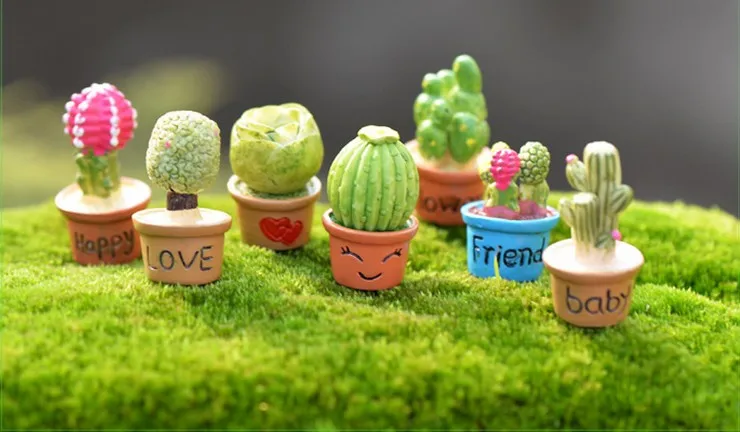 

(A set: 7 pieces)Creative cute little cactus succulents mini fridge magnet