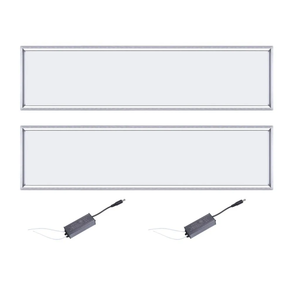 

Newest 2 Pcs Ultra-thin 120x30cm 36W Aluminum LED Panel Lamp Ceiling Light Pendant Wall Lamp Downlight Silver Side