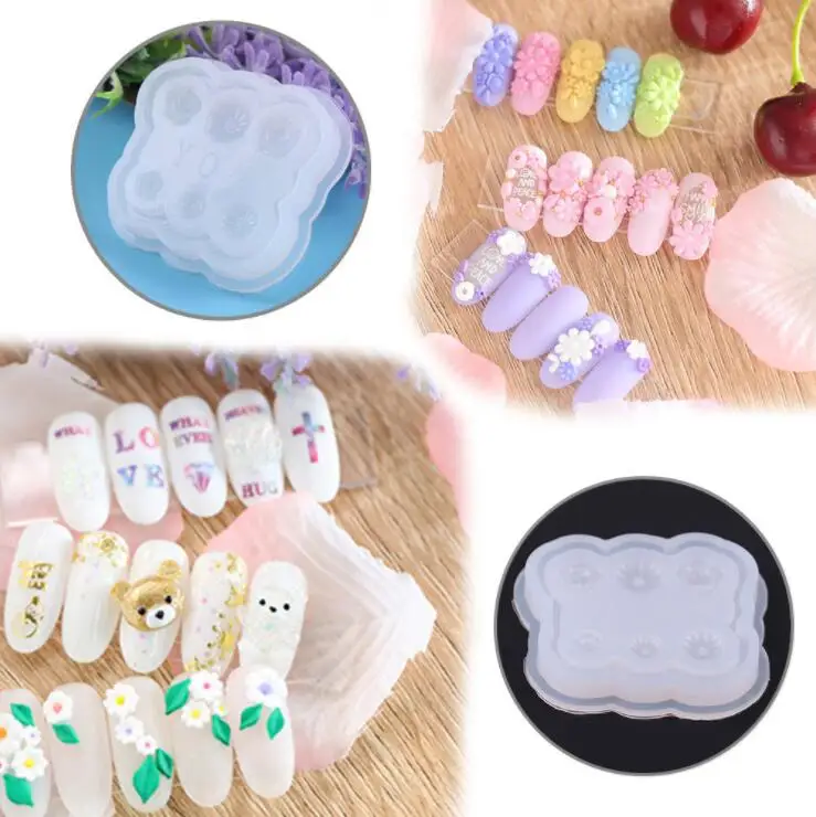Gel nail flowers charm silicone mold