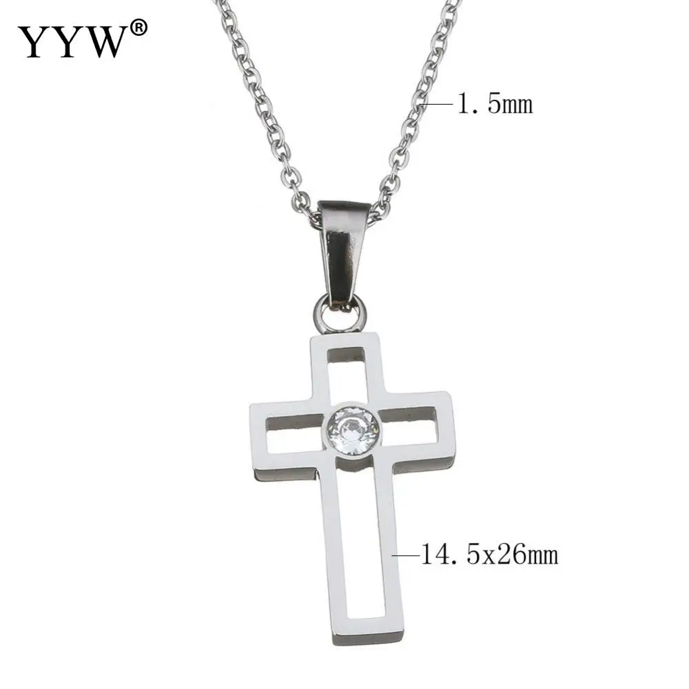 stainless steel cross necklace women's