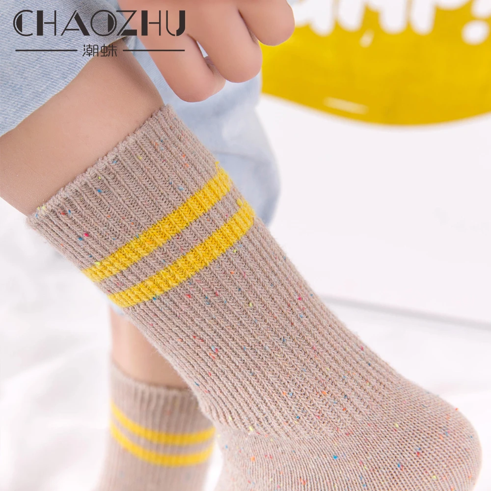 

CHAOZHU Warm winter socks gifts for women soft stripe casual basic daily lady fashion Korea ukraine kawaii hipster calzini fall
