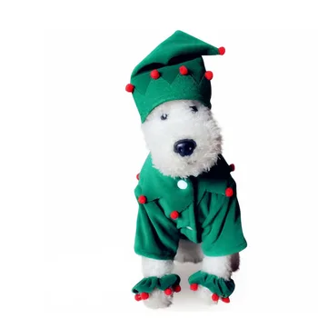

Dog cat pet Santa Claus Christmas clown costume cosplay party clothes winter warm dog puppy jacket coat clothing with dog hat