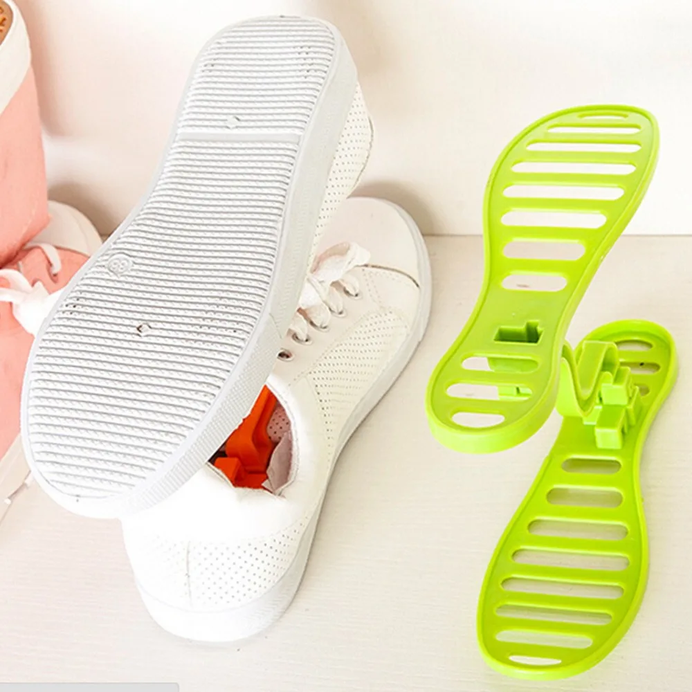 Plastic Home Space-Saving Shoe Rack Shelf Closet Storage Shoe Organizer Skidproof Shoes Dry Holder Racks Candy Colors