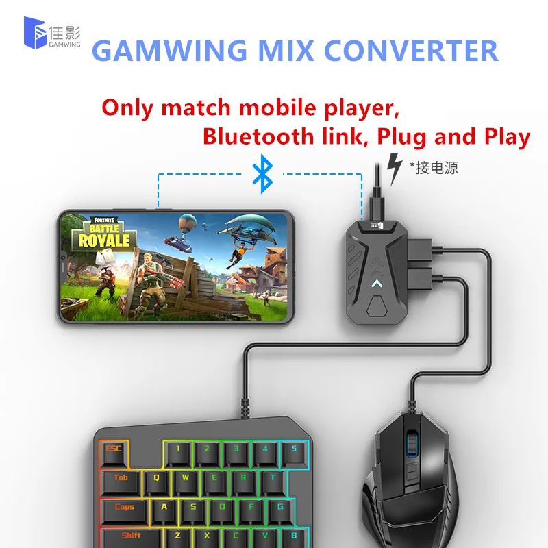 

Pubg Converter Gamwing Mix Game Mouse Keyboard Bluetooth Gamepad Dock Adapter Converter