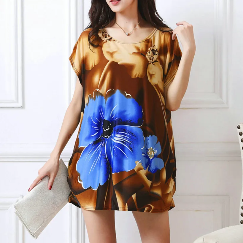 New summer spring 2017 Fashion Women short sleeve Dresses Plus Size Dress Loose Print tunic casual tops L-5XL tiger leopar New summer spring 2017 Fashion Women short sleeve Dresses Plus Size Dress Loose Print tunic casual tops L-5XL tiger leopar