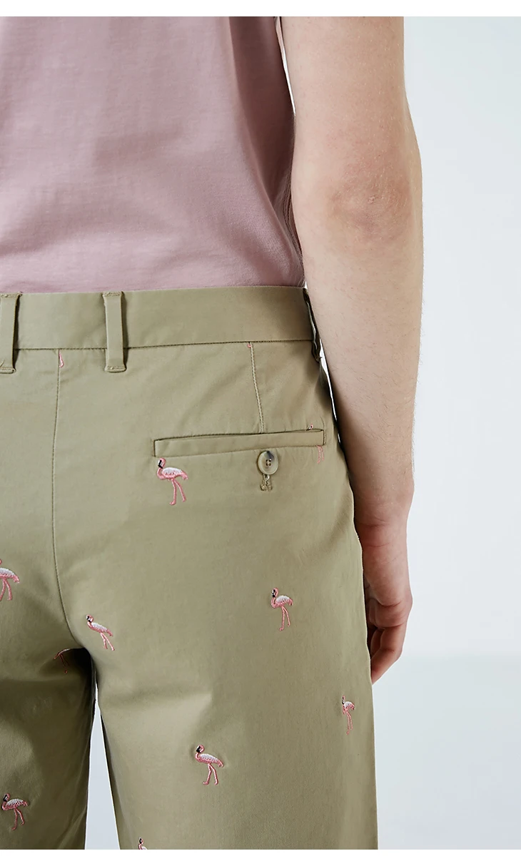 SELECTED Men's Animal Embroidery Pattern Shorts S|4192SH544 smart casual shorts