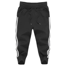 Древняя звезда летние штаны в полоску тренд три бара Брюки Маленькие ноги мужские спортивные брюки повседневные укороченные брюки# AKQK5001