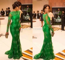 New Arrival Mermaid High Neck Long Sleeves Applique Floor-length Satin Formal Lace Evening Dresses Long Prom Dresses Gown 2016 new red champagne flower girl dresses long sleeves lace satin mother daughter dresses for children christmas party prom gown